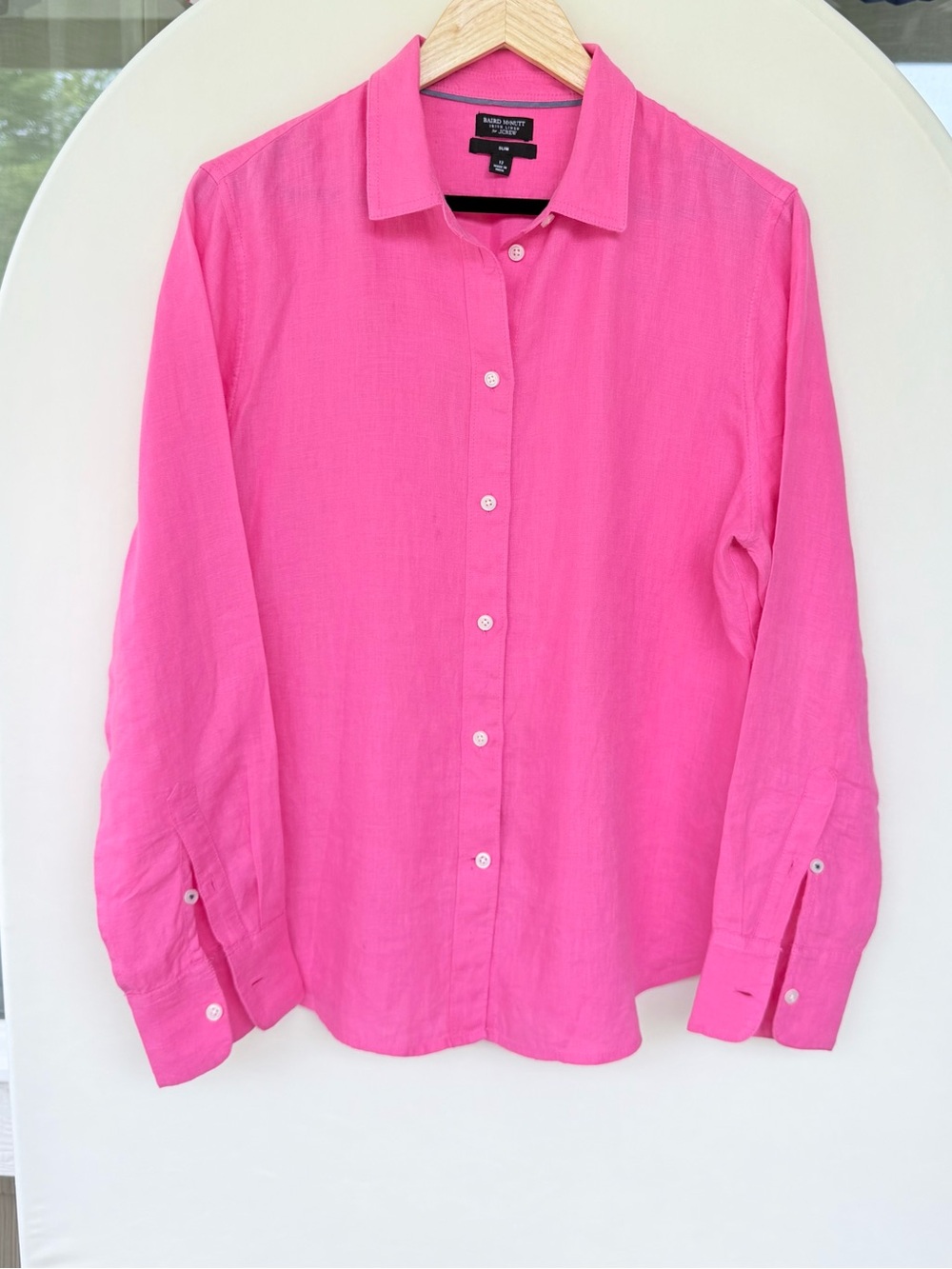 J.Crew Slim-fit Baird McNutt Irish Linen Shirt Hot Pink size 12